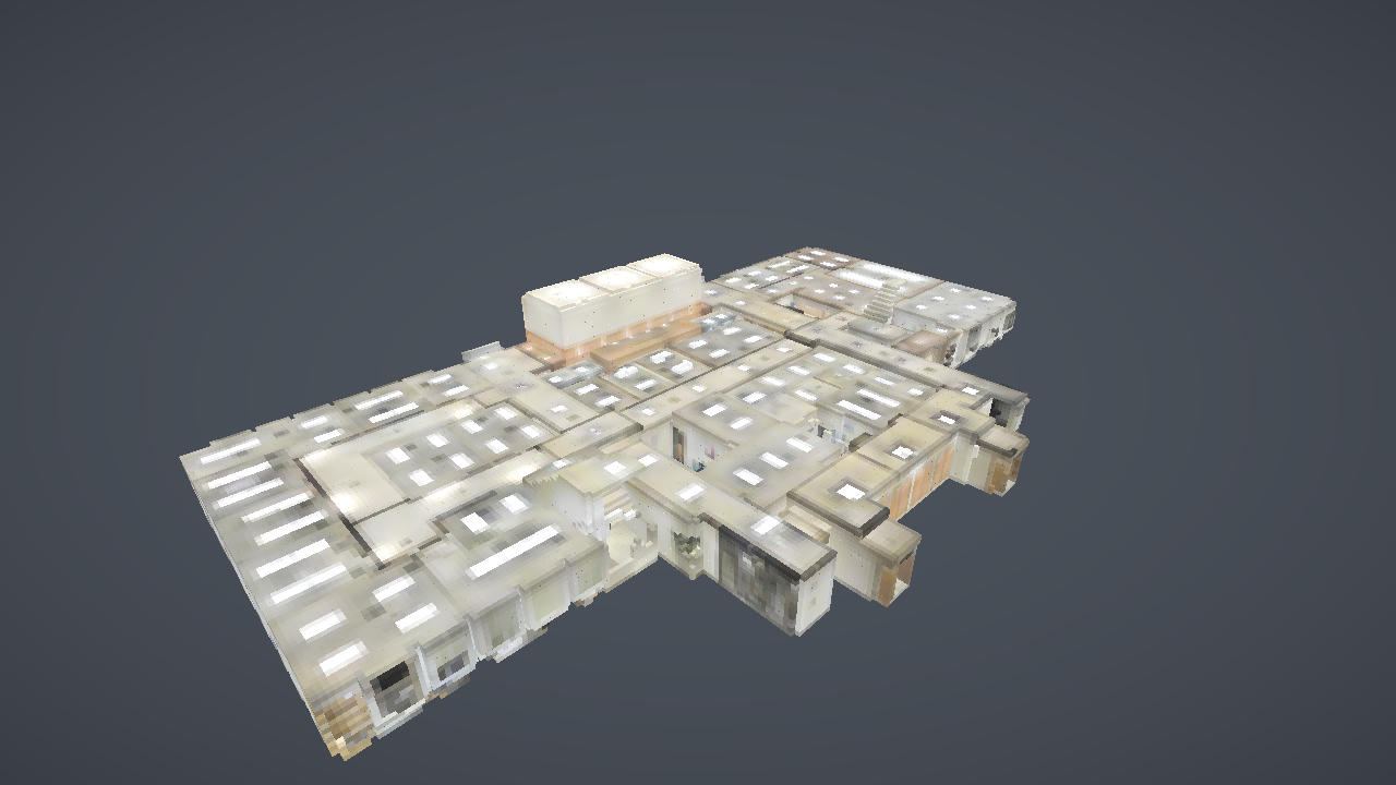 Indoor scan voxelized into a Minecraft-style block world