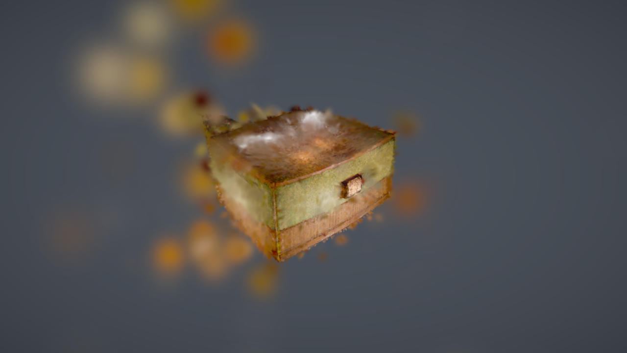 Photoreal room rendered from native 3D Gaussian Splatting data