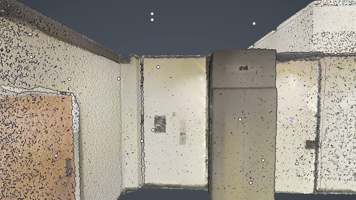 Standing inside a 43.5 million point indoor laser scan rendered by Neurones 3D Engine