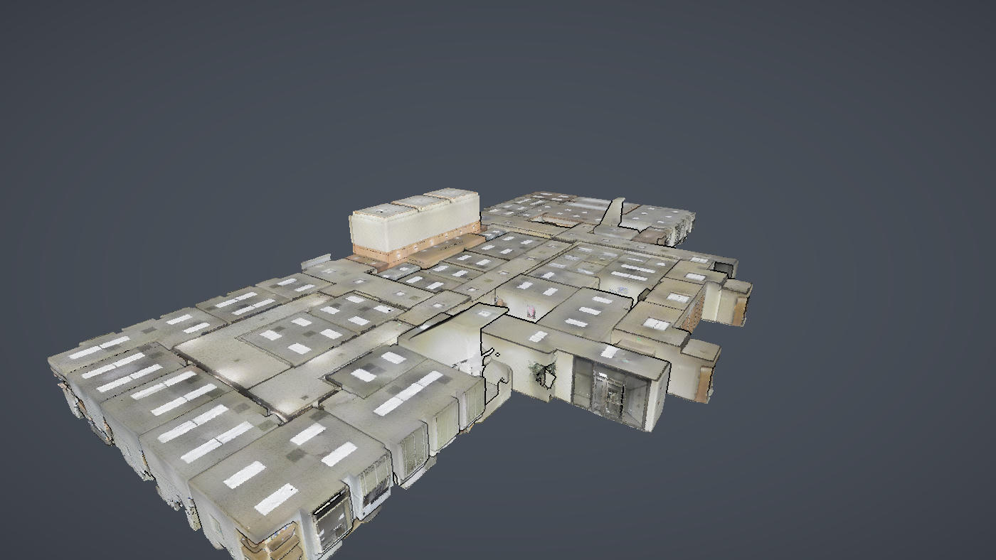 A 43.5 million point interior laser scan rendered as crisp eye-dome-lit points
